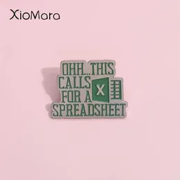 Brooches Excel Data Processing Software Enamel Pins This Calls For A Spreadsheet Brooch Lapel Badges Custom Jewellery Gift Office Staff
