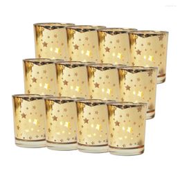 Candle Holders 12pcs Tea Light Party Favour Gift Craft Votive Retro Speckled Glass Holder Portable Wedding Decoration Holiday Home