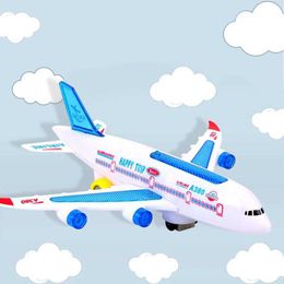 Aircraft Modle Childrens Aeroplane LED light music Aeroplane toy children DIY assembly Aeroplane model electric toy boy birthday gift S2452204