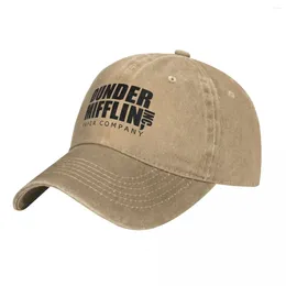 Ball Caps Dunders Mifflins Baseball Cap The Office TV Retro Male Washed Trucker Hat Wholesale Print Kpop Birthday Gift