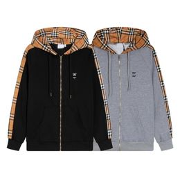 New men039s designer Hoodies gown letter printed with brimmed zipper lattice front load coat1234774