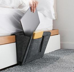 Bed Storage Bag Pocket Felt Bedside Hanger Bed Table Sofa Bedroom Mattress Antislip Organizer Holders with 2 Inner Pockets7745464