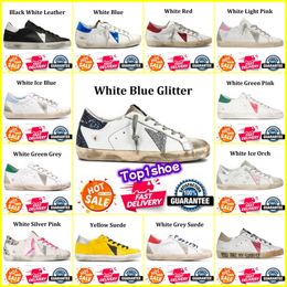 Designer Shoes Golden Women Sneaker Super Star Brand Men New Release Italy Sneakers Sequin Classic White Do Old Dirty Casual Shoe Lace Up Woman Man 36-45