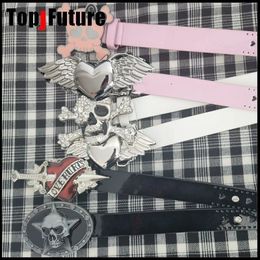 Women Girl decorat Gothic Lolita Punk Harajuku bling skull laziness belt waist belt heart Lolita cosplay party belt gift 240521
