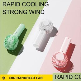 Usb Gadgets Q2 Portable Rechargeable Fan Charging Cool Removable Handheld Mini Outdoor Fans Pocket Folding 4 Colors Drop Delivery Comp Ot6Gx