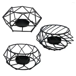 Candle Holders Geometric Candlestick Wrought Iron Art Crafts Home Decoration Metal Small Tealight Holder Cage Ornaments