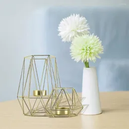 Candle Holders Geometric Home Decorate Metal Crafts Candlestick Light For Weddings Tea Decor Table Holder Dinner A6Z7