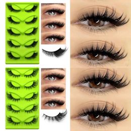 False Eyelashes 5 Pairs Eye Lashes Faux Mink Natural Elongated End Long Fake Manga Winged A7o8