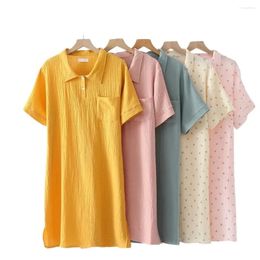 Women's Sleepwear Women Short Sleeve Casual Night Gowns Spring Cotton Nightgowns Home Wear Girls Sleep Lounge Sleeping Dress Sleepshirt