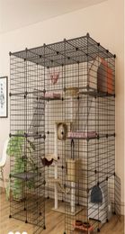 Luxury Super gate cat cage super wide large platform home Villa space indoor cat house multilayer large space7363558
