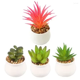 Decorative Flowers Artificial Succulent Bonsai Plants Simulation Succulents Mini Cactus Plastic Fake Decoration