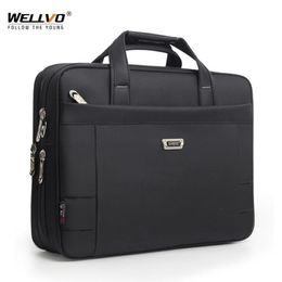 Briefcases Men Casual Briefcase Male Waterproof Oxford Laptop Bags Business Travel Handbag Documents Storage Bag Solid Shoulder XA913ZC 273v