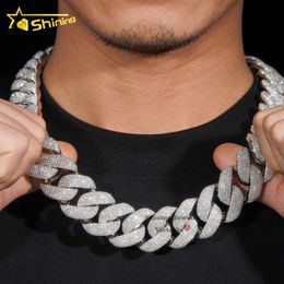 Shining Jewellery Hip Hop Iced Out Miami 25Mm Thick Solid Sier Lab Grown Diamond 14K Gold Cuban Link Chain