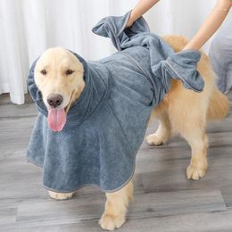 Dog Apparel Cotton Pet Bathrobe Bath Towel Strong Absorbent Bathing Quick Drying Clothes Medium And Large Golden Retriever