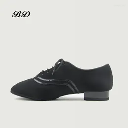 Dance Shoes BD Latin Ballroom MEN Shoe Modern Cowhide Sole Super Durable Non-slip BDDANCE 330 Comfortable Feet Two