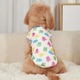 Dog Apparel Adorable Pet Vest With Cartoon Pattern Perfect For Spring And Summer Pullover Shirt Small Medium-sized Dogs