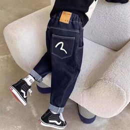 2024 Spring Autumn Fashion Denim Children Byxor Casual Kids Jeans byxor i 4-14 år Tonåring Boys Clothing L2405