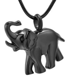 LKJ9743 Black Color Elephant Shape with screw Hold Ashes Memorial Urn Locket Pet Cremation Jewelry for Animal Ashes Keepsake1885248