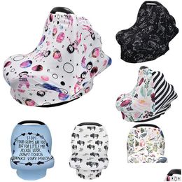 Stroller Parts Accessories 31 Styles Ins Floral Stretchy Cotton Baby Nursing Er Breastfeeding Stripe Safety Seat Car Privacy Scarf Bla Ot3Op