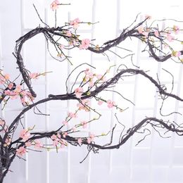 Decorative Flowers 300 3CM Artificial Plants Tree Vines Flexible Rattan Real Touch Branches Liana Wall Hanging Wedding Decoration