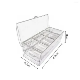 Storage Bottles Easy To Clean Food Box Outdoor Picnic Container With Ice Clip Spoon 4 Removable Compartments For Freshness