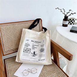 Shopping Bags British Retro Women's Canvas Shoulder Bag Cotton Cloth Female Shopper Large Tote Eco Book Handbag For Young Ladies