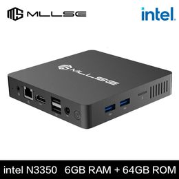 MLLSE M2 Mini PC Intel Celeron N3350 CPU 6G RAM 64G ROM USB3.0 Win10 WiFi Bluetooth 4.2 Desktop Portable Computer 240509