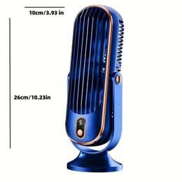 Large battery dual motor household small air cooler 5-speed air cooling fan 720 ° surround air blower portable USB fan 240510