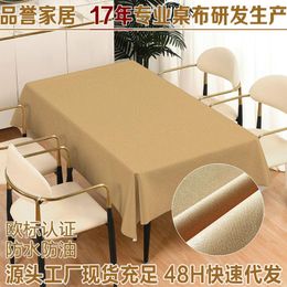 Table Cloth A370solid Color PVC Tablecloth Cotton And Linen Pattern High-end Waterproof Oil-proof Restaurant Rectangular Coffee