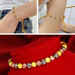 Link Bracelets Fashion Lucky Beads Bracelet 3 Color Adjustable Girl Matching For Friends Jewelry Gift N0J5