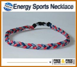 For Christmas softball Baseball Sports Titanium 3 Rope Braided Sport Necklace bracelet3270414