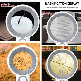 Handheld Magnifying Glass with LED Light 5X 6X 11X 12X 30X USB C Rechargeable Illuminated Reading Magnifier for Reading Stamps