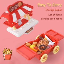Kids Pretend Kitchen Simulation Cooking Food Role Play Games Dessert Burger BBQ Interactive Toys Educational For Girls