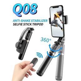 Selfie Monopods Mobile video anti shake Vlog single axis stabilizer real-time Bluetooth selfie stick tripod horizontal and vertical shooting bracket d240522