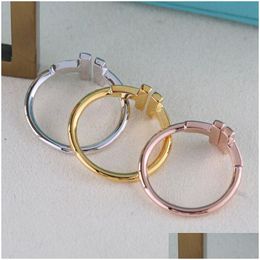 Wedding Rings Top Quality Moissanite 925 Sterling Sier Cross Diamond Wire Ring Designer Jewelry 18K Gold Nails Band Promise For Women Otzei
