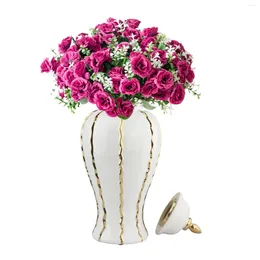 Storage Bottles Ceramic Flower Vase Porcelain Ginger Jar For Housewarming Wedding Entrance