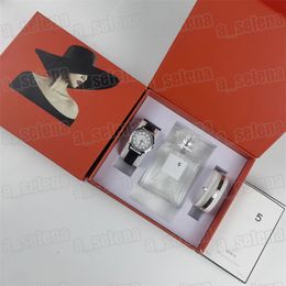 Women 3in1 Fragrance 100ml Perfume N5 Cologne Spray + Watches + Bracelet Gift Set