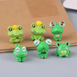 Garden Decorations 6Pcs/Set Cute Frog Ornaments Miniature Fairy Micro Landscape Mini Dollhouse Bonsai Decor Crafts Statue