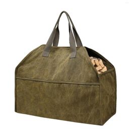 Storage Bags Canvas Firewood Carrier Bag Large Capacity Heavy Duty Durable Tote For Holding Logs Branches Twigs Fireplace Camping