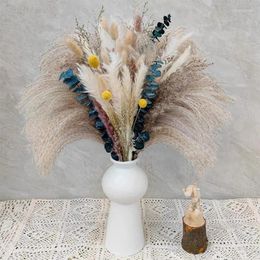 Decorative Flowers Natural Dried Pampas Eucalyptus Lover Grass Bouquet Reed Beauty For Boho Luxury Home Garden Design Decor Bride Wedding