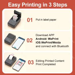2-inch Thermal Label Printer 20-58mm Barcode Sticker Normal Thermal Paper Printing Pocket Labeling Machine Similar B1