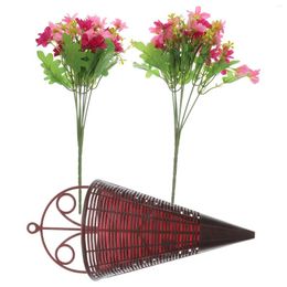 Decorative Flowers Hanging Front Door Artificial Basket Faux Plastic Pots Planter Pot Wicker