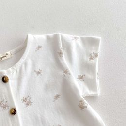 2024 Summer Kids Homewear Shirt Outfits Boy Girl Baby Thin Tree Print Short Sleeve Tops + Shorts 2pcs Children Cotton Blouse Set