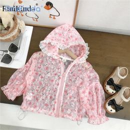 Jackets Sweet Kids Baby For Girls Summer Long Sleeve Floral Hooded Cardigan Autumn Coat Children