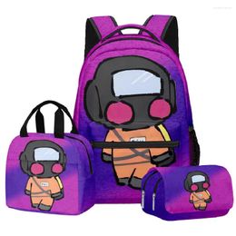 Backpack Fashion Youthful Trendy Lethal Company 3D Print 3pcs/Set Student Travel Bags Laptop Daypack Lunch Bag Pencil Case