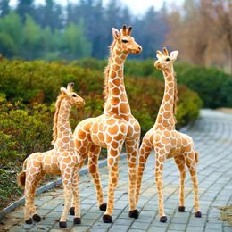 Huge Real Life Giraffe Plush Toys Cute Stuffed Animal Dolls Soft Simulation Model High Quality Birthday Gift Kids Bedroom Decor 240522