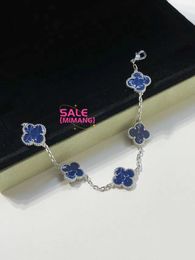 Original 1to1 Van C-A version 925 High sterling silver plated 18K gold Peter stone clover necklace bracelet earrings new set CNC1ZC7 BRK3