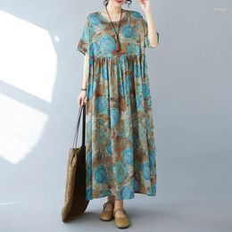 Party Dresses 2024 In Cotton Bohemia Long Dress For Women Summer Outdoor Travel Style Beach Casual Oversize Vestidos Robe Elbise