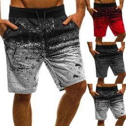 2023 Fashion Men Casual Shorts Printed Joggers Short Sweatpants Summer Drawstring Hip Hop Slim Workout Outside 240513