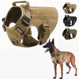 Dog Collars Leashes Military Tactical Harness No Pull Vest Soft Adjustable Safety For Small Large Running Training French Bulldog H240522